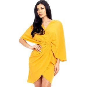 Sleeve Wrap Mini Dress